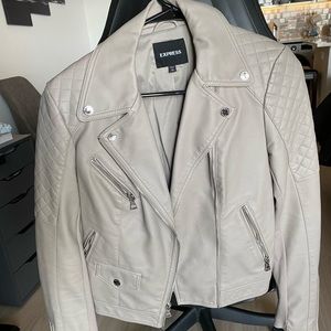 Beige Express Leather Jacket